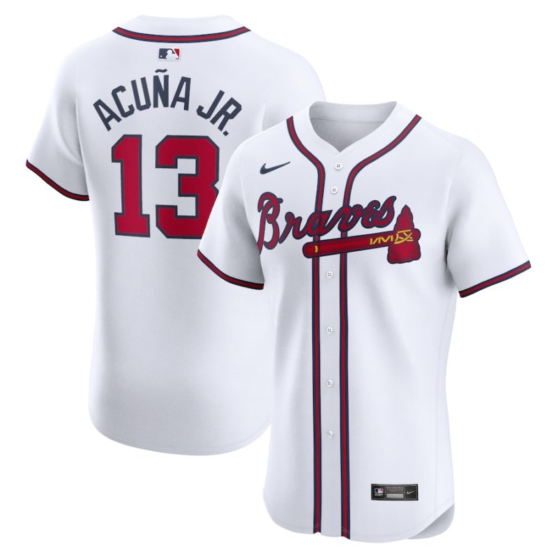 Atlanta Braves Ronald Acuña Jr. White Home Stitched Jersey