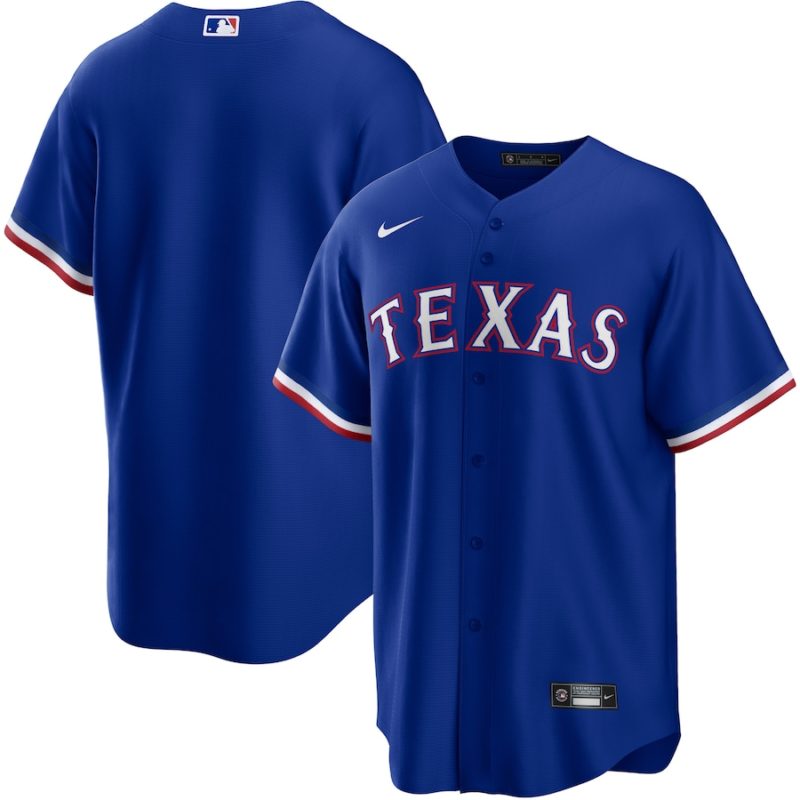 Texas Rangers Royal Alternate Replica Team Logo Stitched Jersey