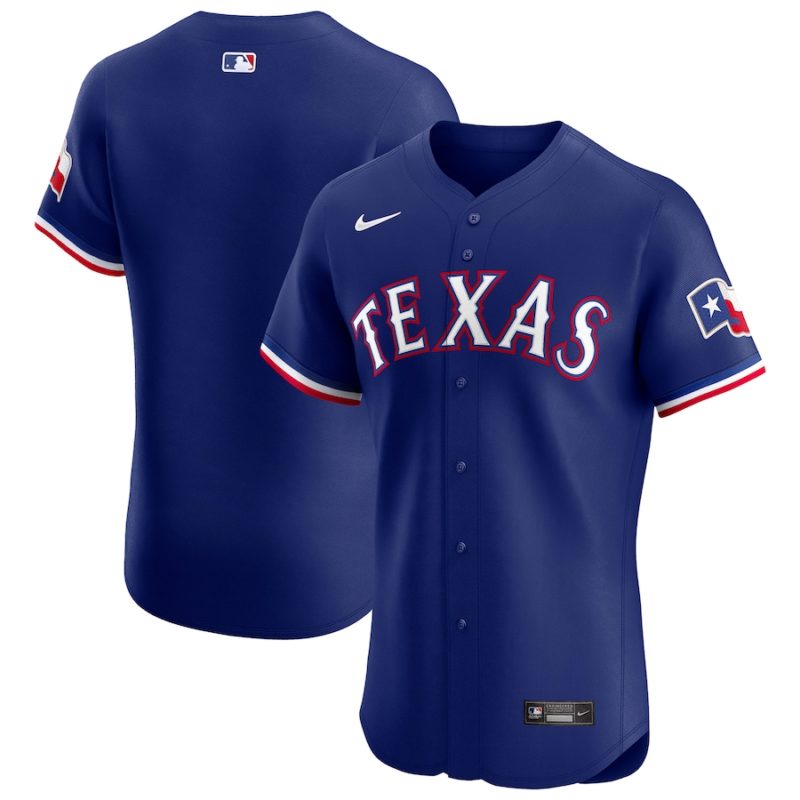 Texas Rangers Royal Alternate Vapor Premier Patch Stitched Jersey