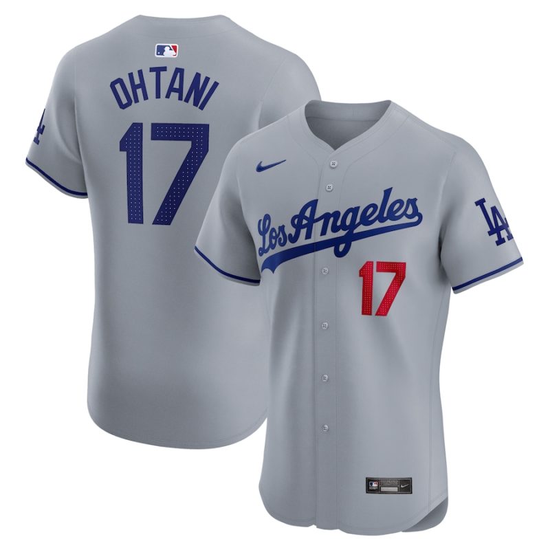 Los Angeles Dodgers Shohei Ohtani Gray Road Vapor Premier Stitched Jersey