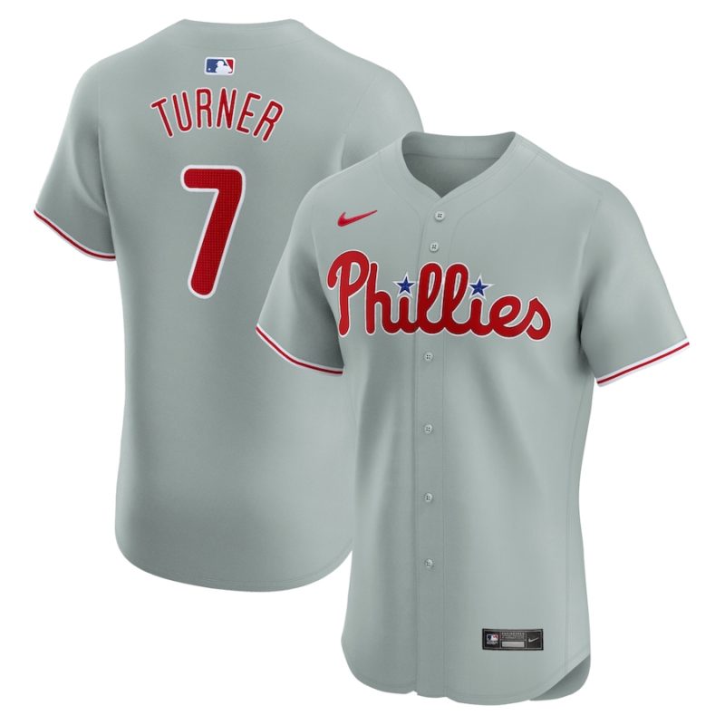 Philadelphia Phillies Trea Turner Gray Road Stitched Jersey