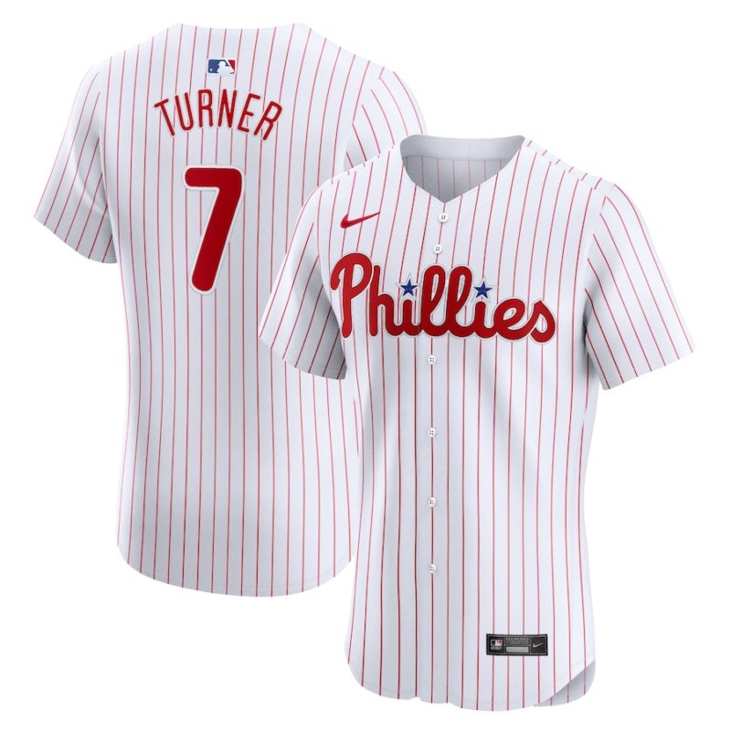 Philadelphia Phillies Trea Turner White Home Stitched Jersey