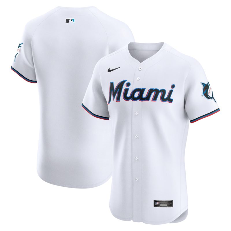 Miami Marlins White Home Stitched Jersey