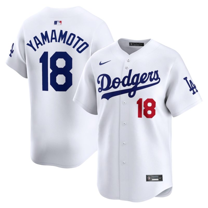 Los Angeles Dodgers Yoshinobu Yamamoto White Home Limited Stitched Jersey