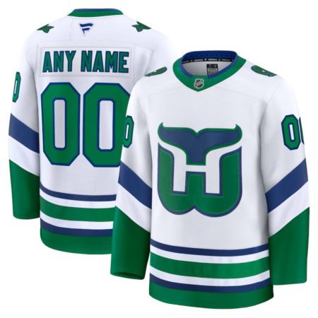 Carolina Hurricanes Fanatics White Throwback Premium Custom Jersey