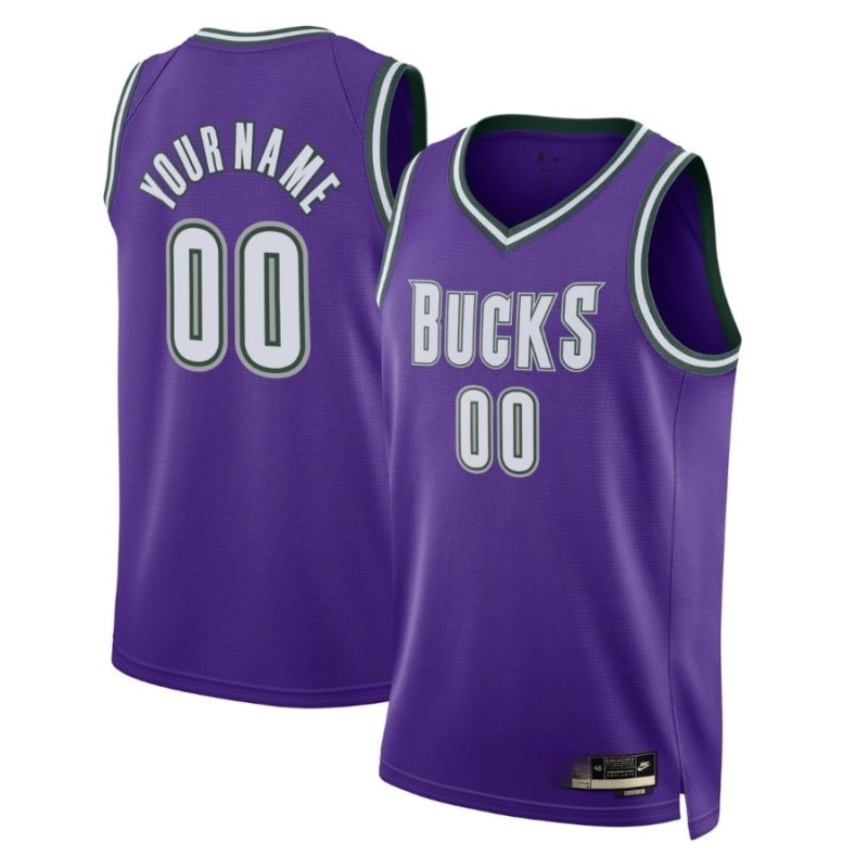 Milwaukee Bucks 2023 Classic Edition Custom Jersey Purple