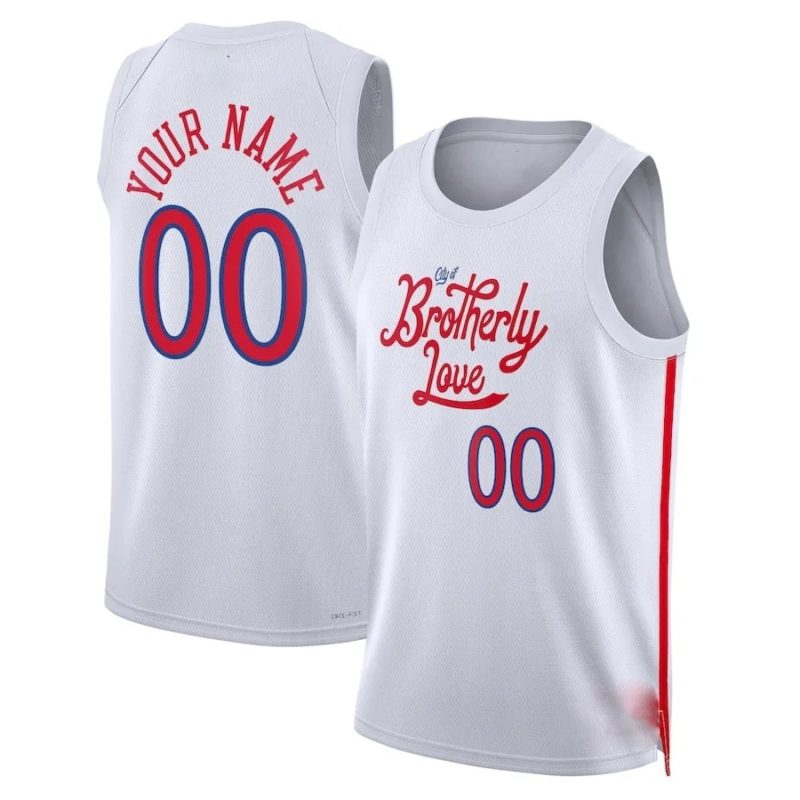 Philadelphia 76ers 2023 Custom City Edition Jersey White