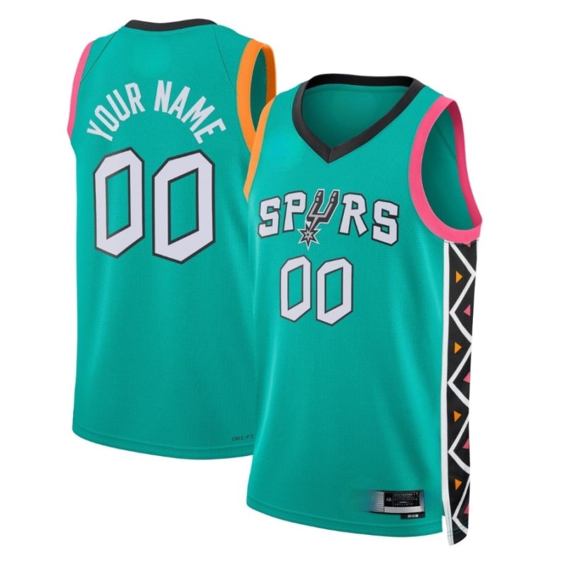 San Antonio Spurs 2022 Custom City Edition Jersey Turquoise