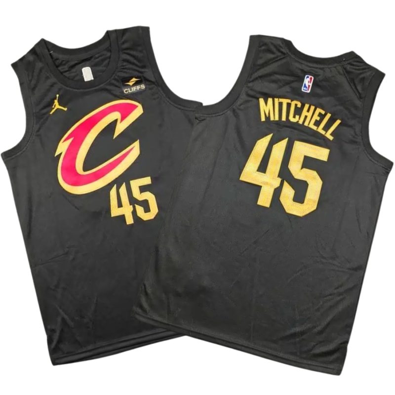 Donovan Mitchell Cavaliers Jersey Stitched – Statement Edition – Black