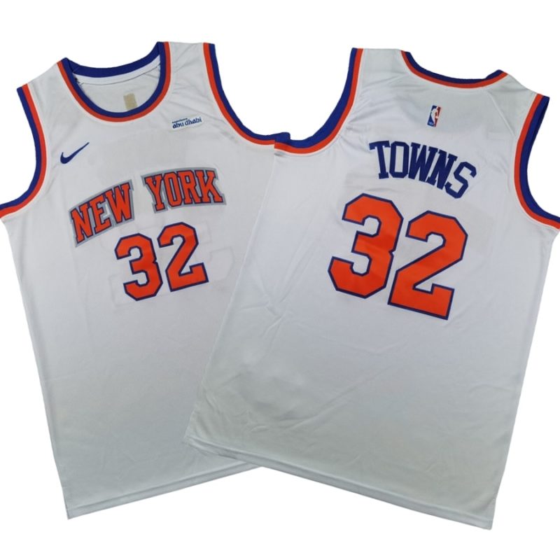 Karl-Anthony Towns Knicks Jersey Stitched Association Edition - White