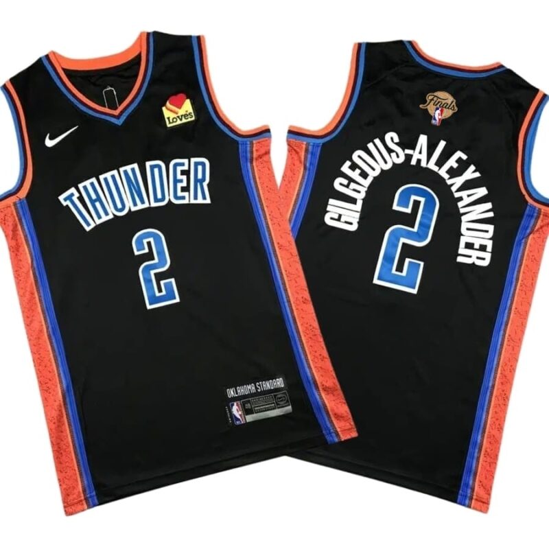 Shai Gilgeous-Alexander #2 Thunder Final Black Jersey Stitched