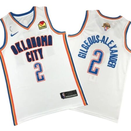 Shai Gilgeous-Alexander #2 Thunder Final White Jersey Stitched – Association Edition
