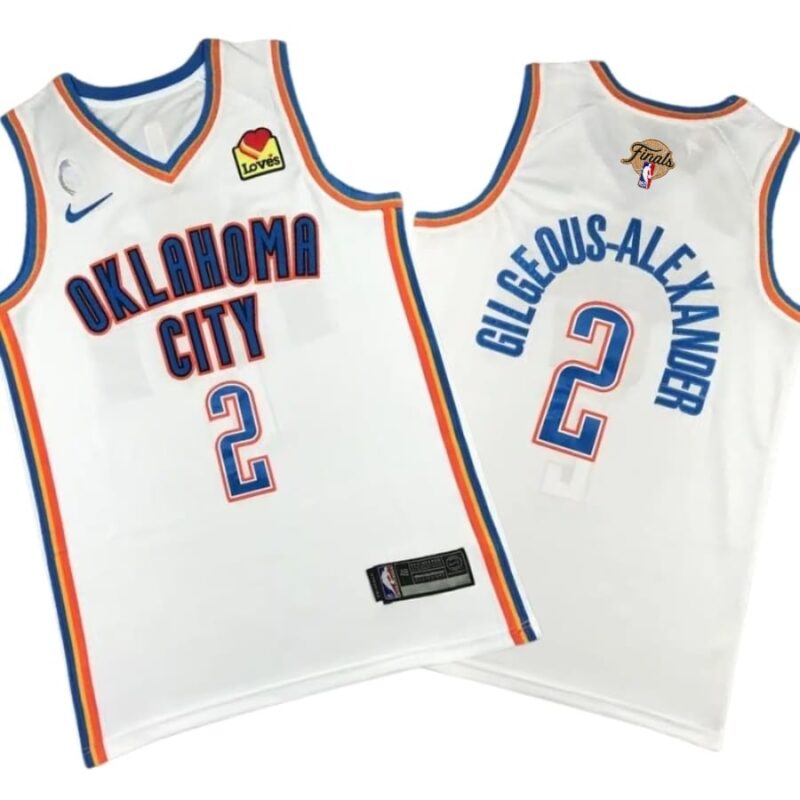 Shai Gilgeous-Alexander #2 Thunder Final White Jersey Stitched – Association Edition