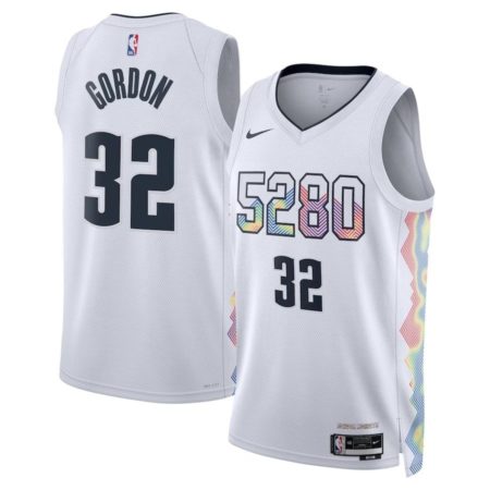 Aaron Gordon 32 Nuggets 2024 White City Edition Jersey Stitched