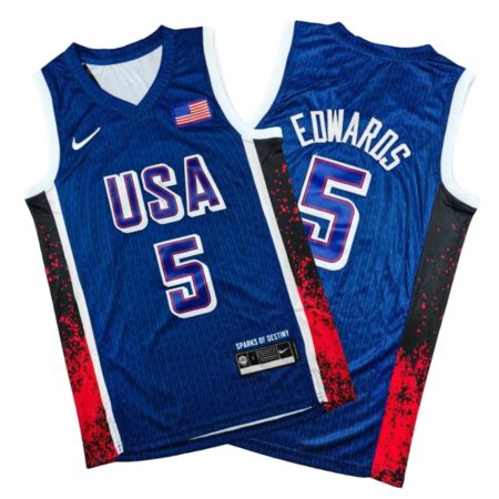 Anthony Edwards Team USA Blue Jersey