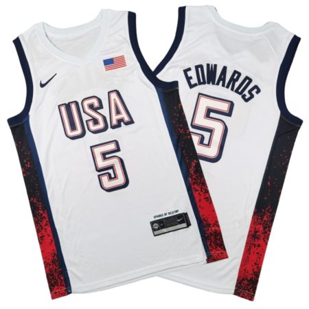 Anthony Edwards Team USA White Jersey