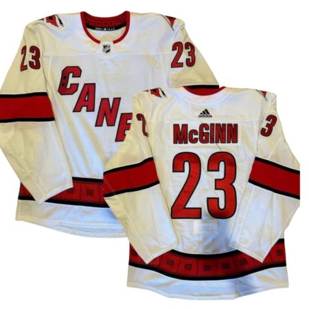 Brock McGinn Carolina Hurricanes White Away Jersey
