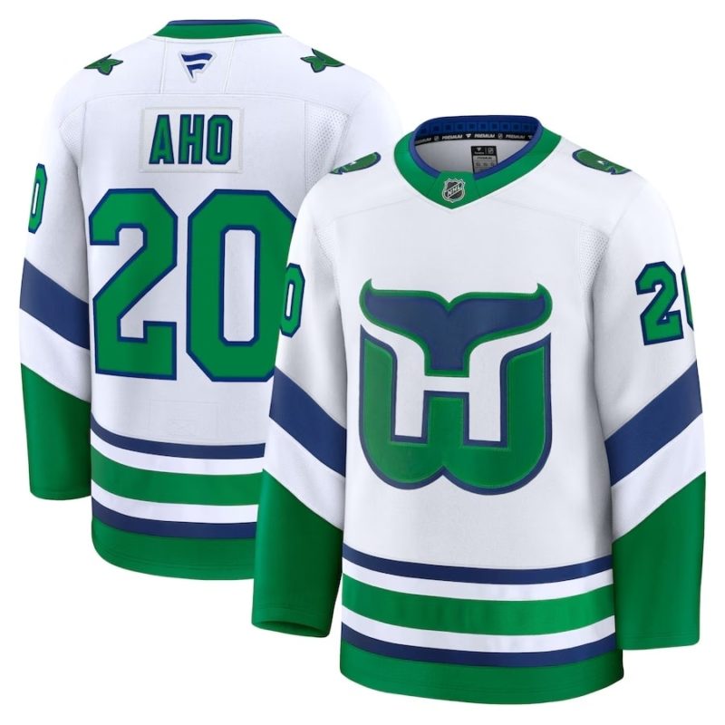 Carolina Hurricanes Sebastian Aho White Throwback Jersey