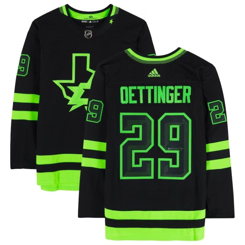 Dallas Stars Jake Oettinger Black Alternate Jersey