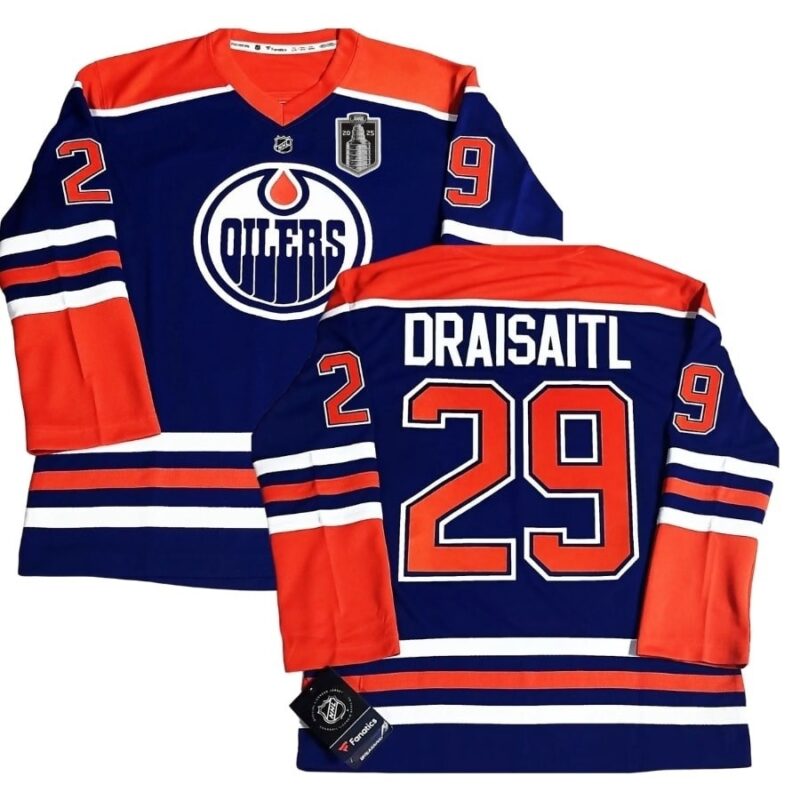 Edmonton Oilers Leon Draisaitl 2025 Final Royal Home Jersey Stitched
