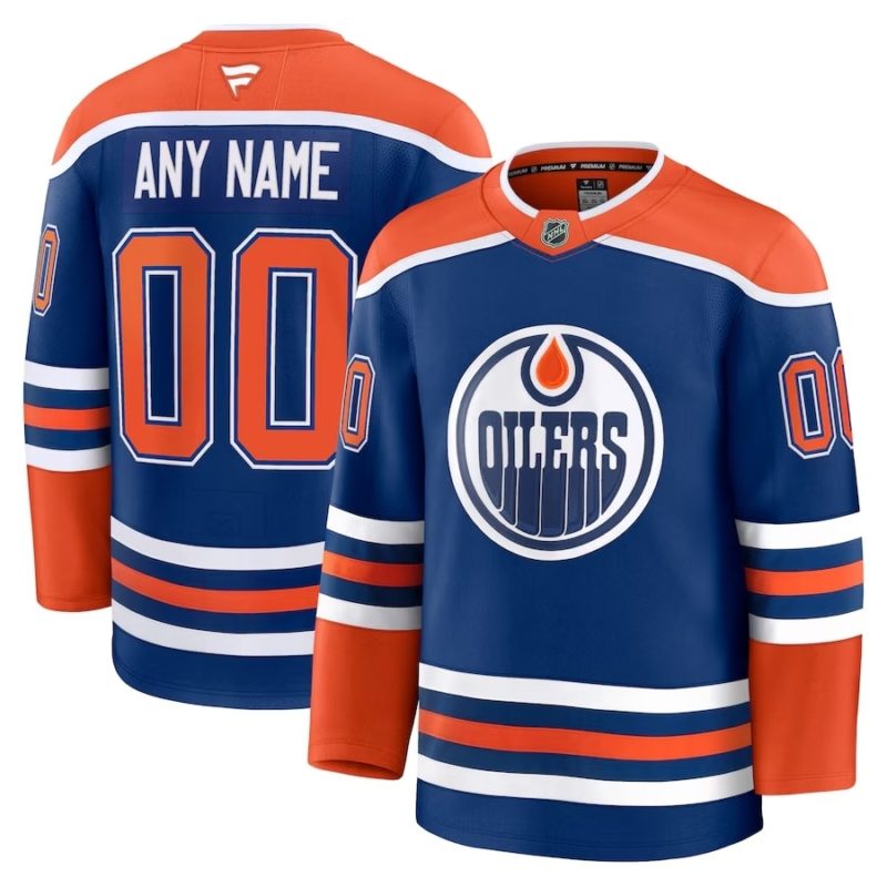 Edmonton Oilers Royal Home Custom Jersey Stitched