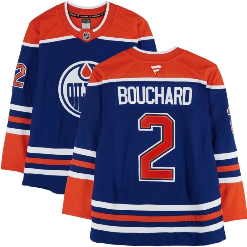 Evan Bouchard Edmonton Oilers Royal Blue Jersey Stitched
