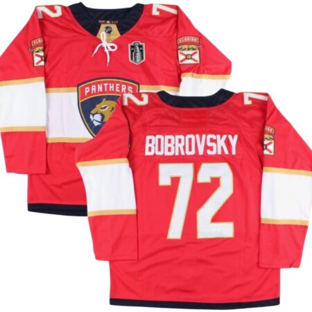 Florida Panthers Sergei Bobrovsky Red 2025 Final Home Jersey