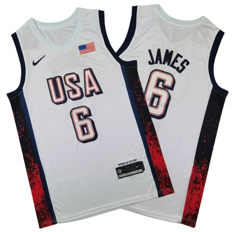 LeBron James Team USA White Jersey