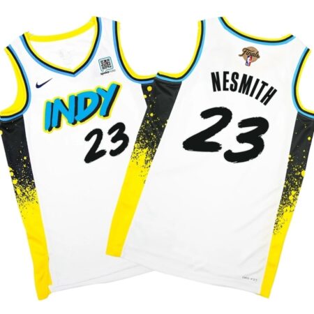 Pacers #23 Aaron Nesmith Final White 24-25 City Edition Jersey Stiched