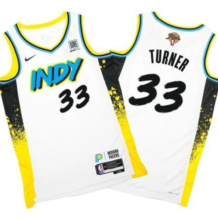 Pacers #33 Myles Turner Final White 24-25 City Edition Jersey Stiched