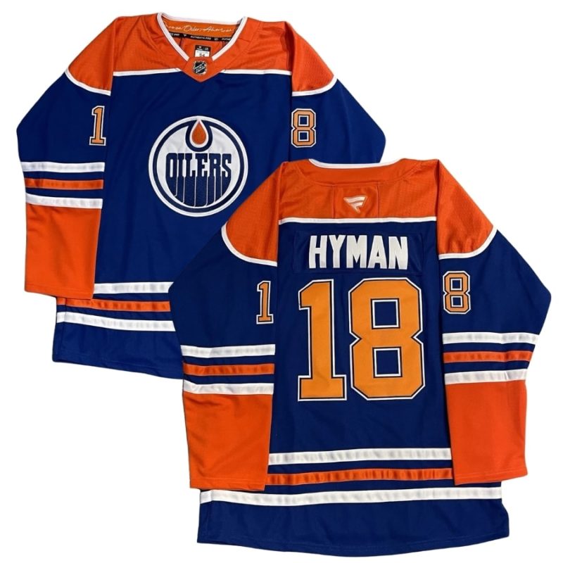 Zach Hyman Edmonton Oilers Royal Jersey Stitched