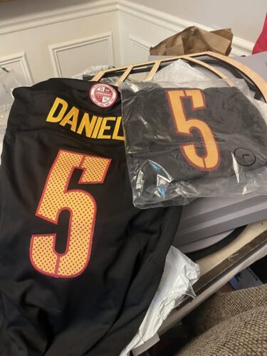 Jayden Daniels #5 Black Limited Jersey Stitched photo review