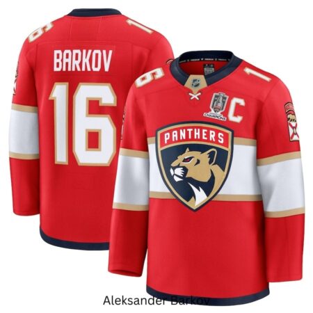 Aleksander Barkov Florida Panthers 2025 Red Home Champions Jersey
