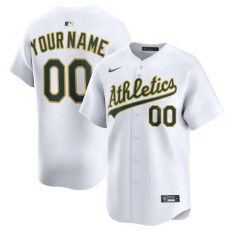 Athletics White Home Limited Custom Jersey