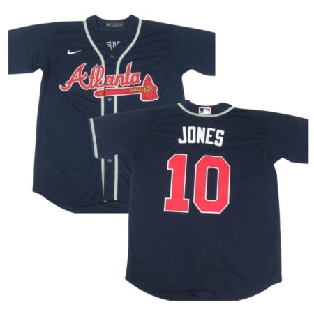 Atlanta Braves Chipper Jones Navy Alternate Jersey