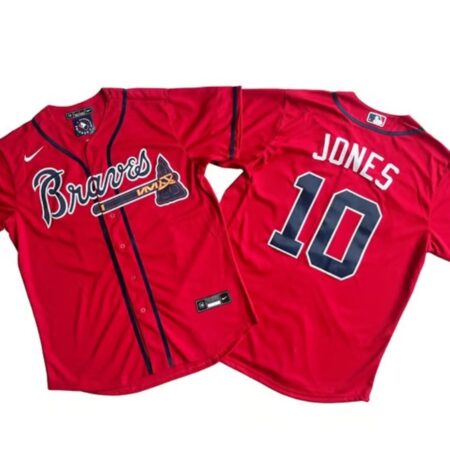 Atlanta Braves Chipper Jones Red Alternate Jersey