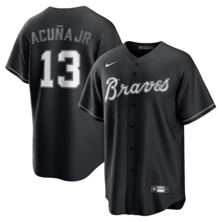 Atlanta Braves Ronald Acuna Jr. Black Lights Out Player Jersey