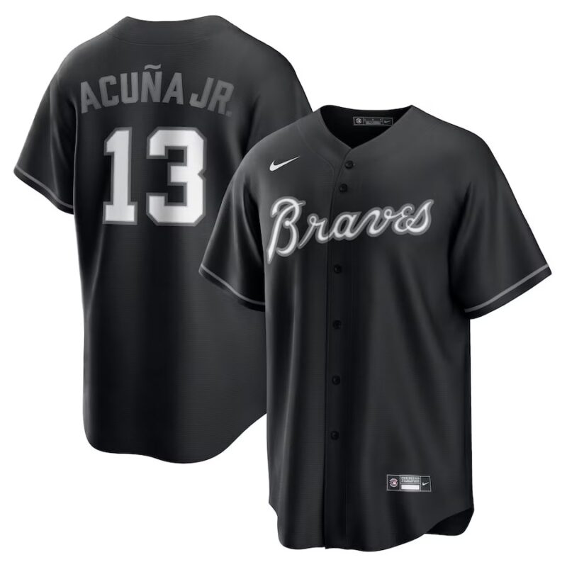 Atlanta Braves Ronald Acuna Jr. Black Lights Out Player Jersey