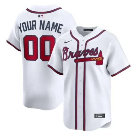 Atlanta Braves White Home Limited Custom Jersey