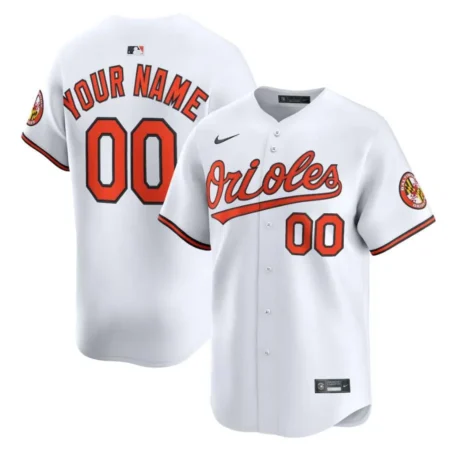 Baltimore Orioles White Home Limited Custom Jersey