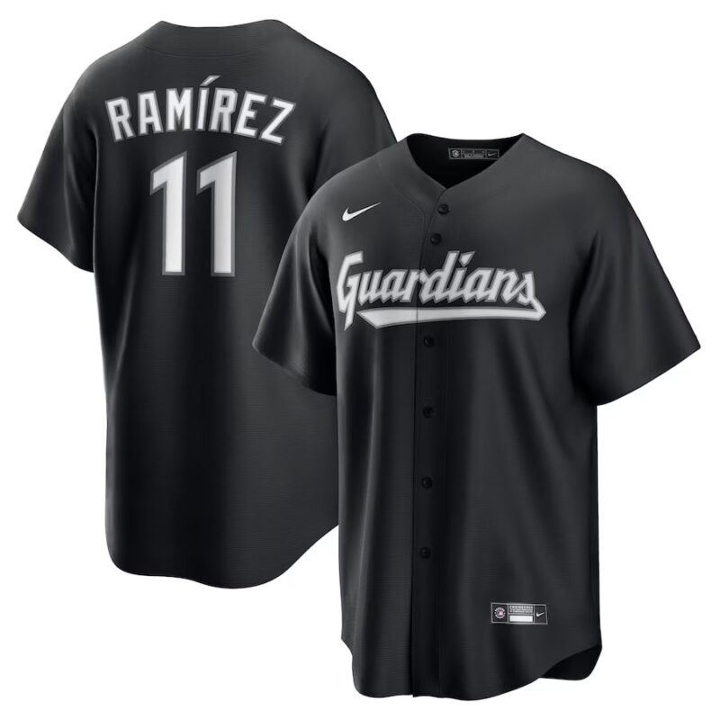 Cleveland Guardians José Ramírez Black Lights Out Player Jersey