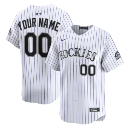 Colorado Rockies White Home Limited Custom Jersey