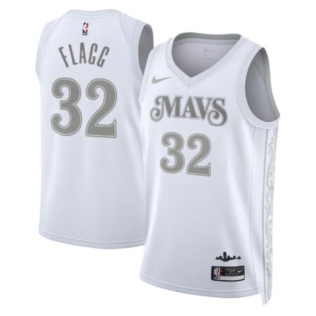 Cooper Flagg #32 Mavericks 2024-25 White City Draft First Round Pick Jersey Stitched