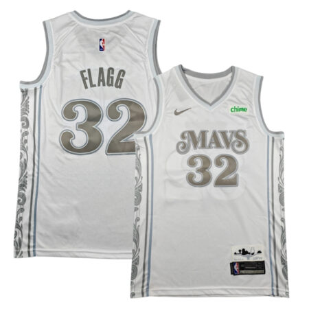 Cooper Flagg #32 Mavericks 2024-25 White City Edition Draft Jersey Stitched