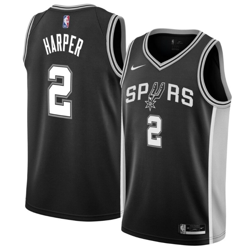 Dylan Harper Spurs 2025 Black Icon Edition Jersey