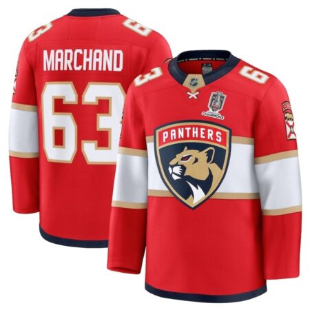 Florida Panthers - Brad Marchand Red 2025 Champions Jersey