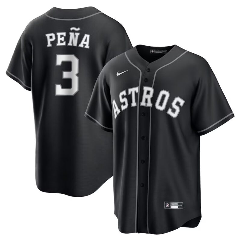 Houston Astros Jeremy Peña Black Lights Out Player Jersey