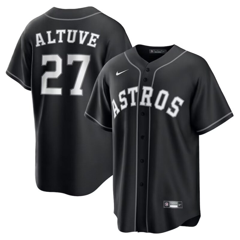 Houston Astros Jose Altuve Black Lights Out Player Jersey