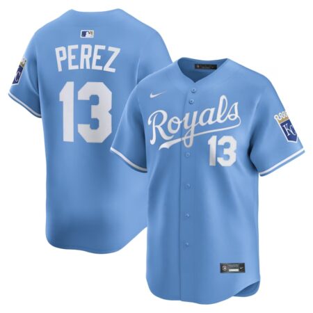 Kansas City Royals Salvador Perez Light Blue Jersey