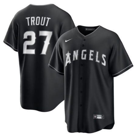 Los Angeles Angels Mike Trout Black Lights Out Player Jersey